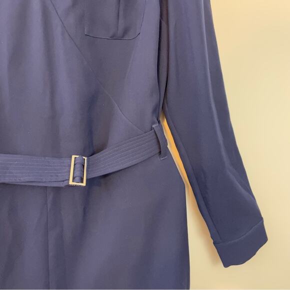 Ted Baker Navy Blue Lightweight Utility Cargo Minimalist Flan Jumpsuit 4 US 10 L - Picture 6 of 15